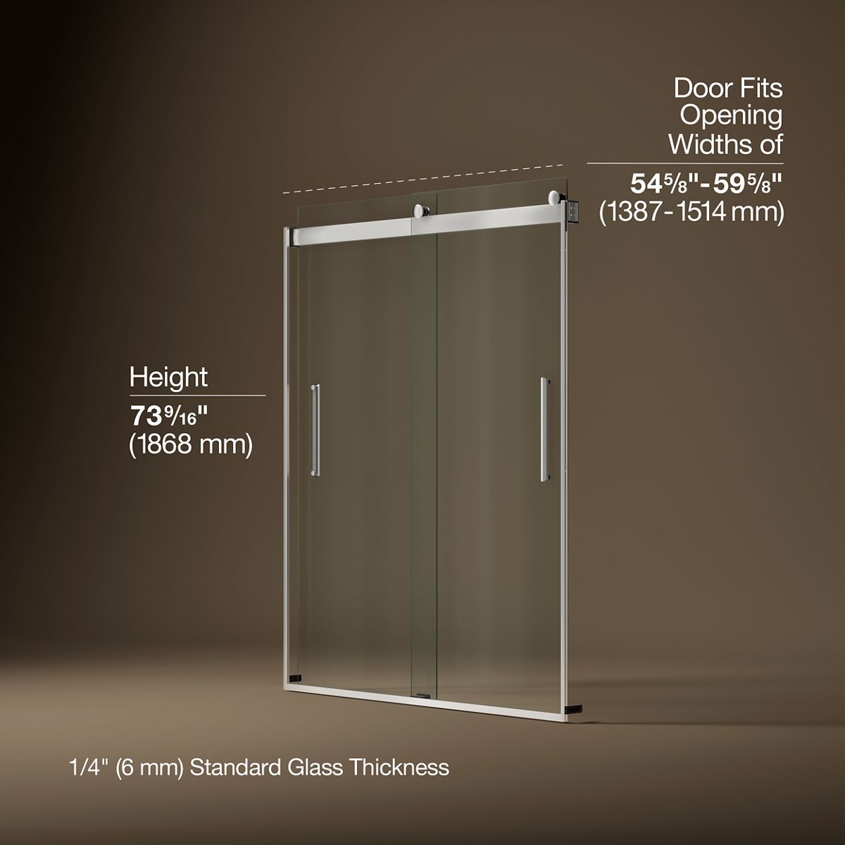 3/4 view of product with dimensions
