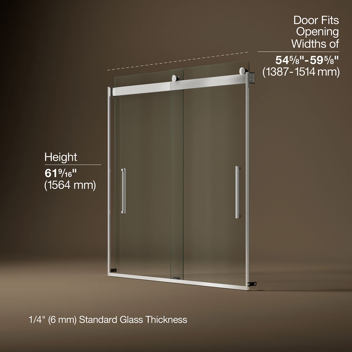 3/4 view of product with dimensions