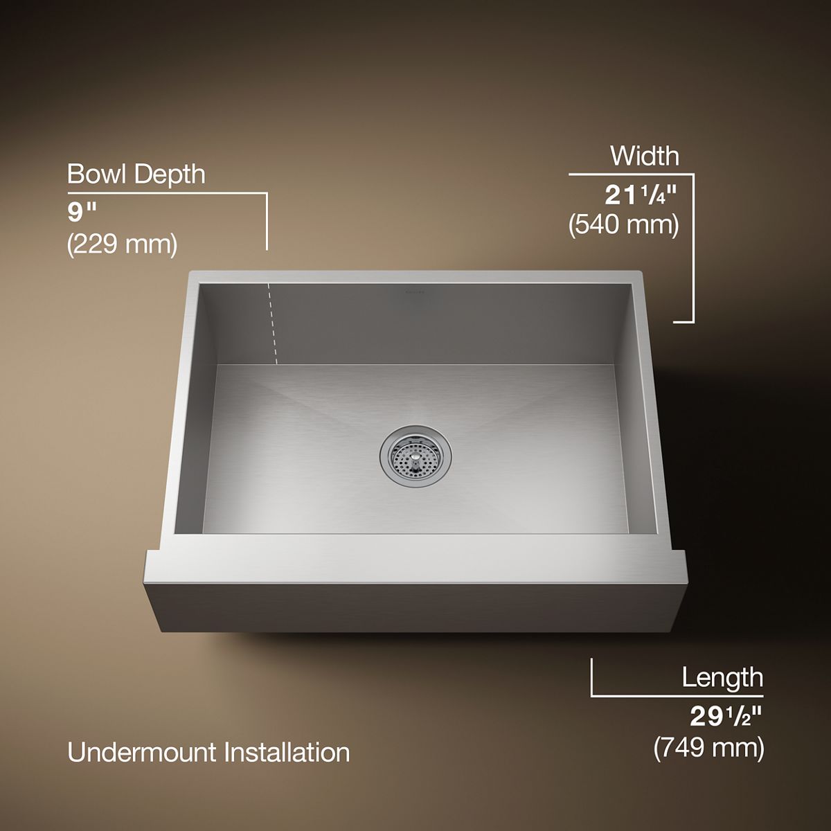 3/4 view of product with dimensions