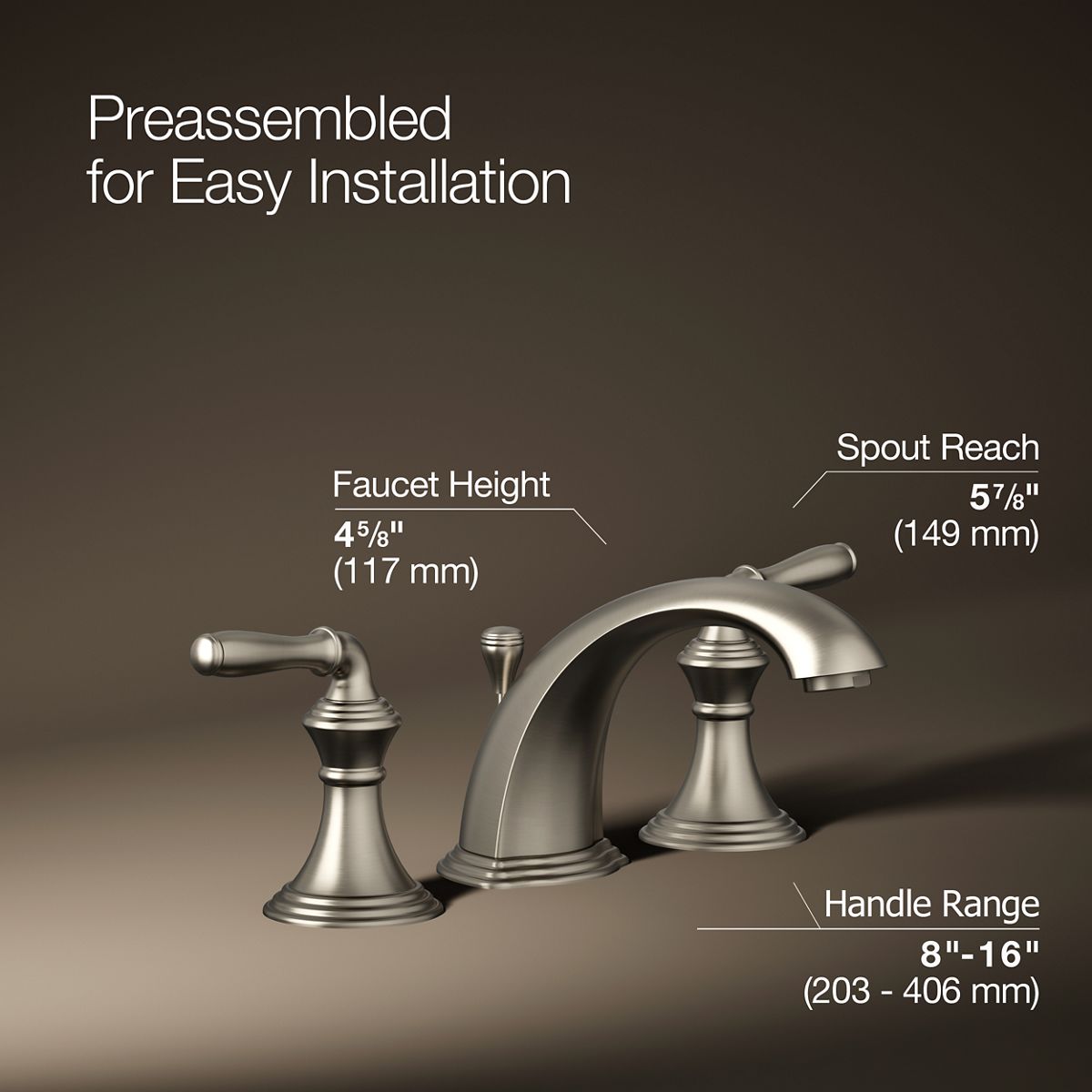 3/4 view of product with dimensions