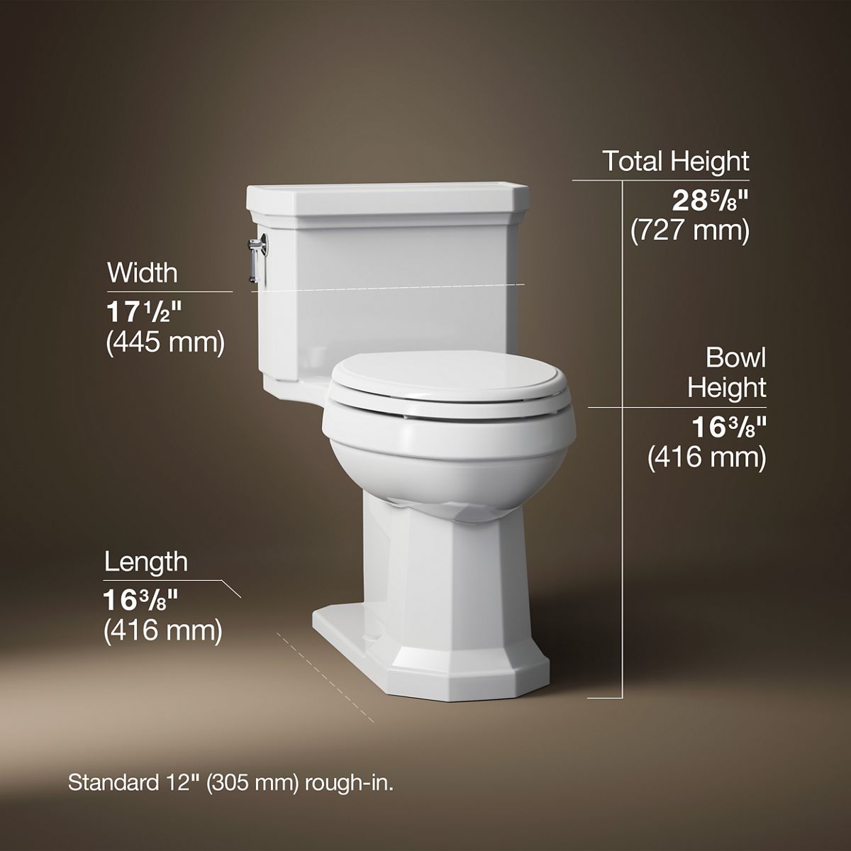 カオヨリナカミ Mサイズ Kathryn Comfort Height Elongated One-Piece 1.28 gpf Toilet With