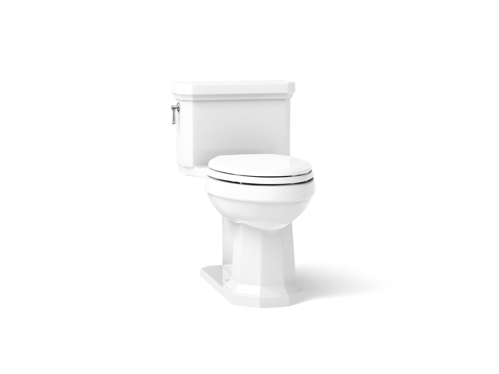 Kathryn One-piece compact elongated toilet with concealed trapway, 1.28 gpf