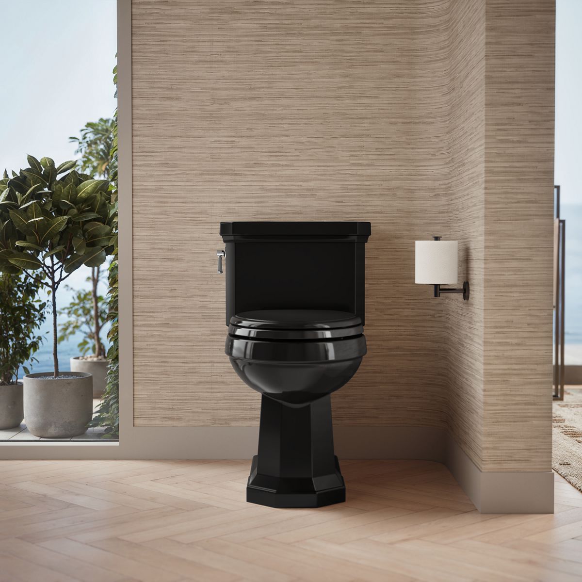 504-024 EXCLUSIVE 1/32 ケンワース K200 ブラック Kathryn Comfort Height Elongated One-Piece 1.28 gpf Toilet With