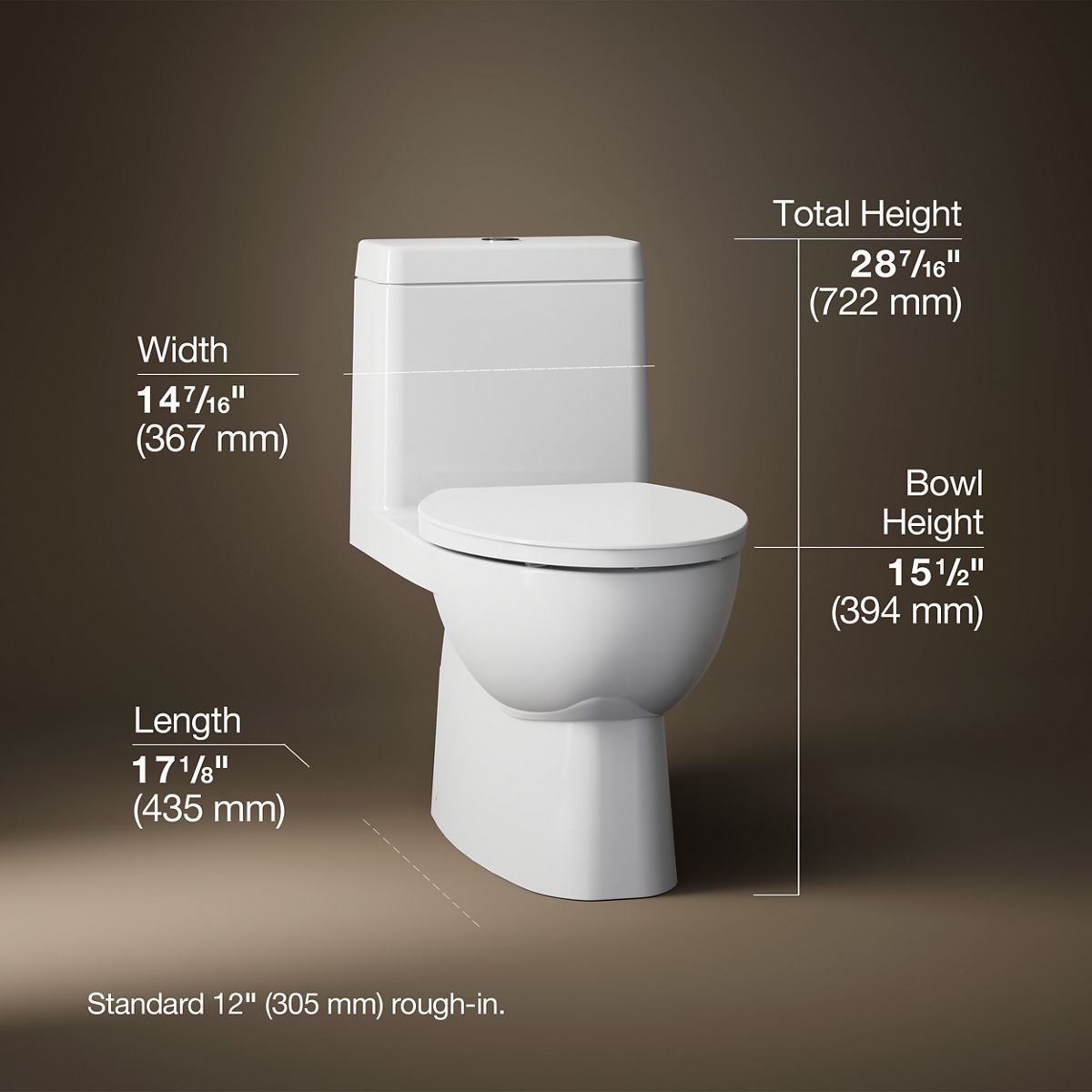 3/4 view of product with dimensions