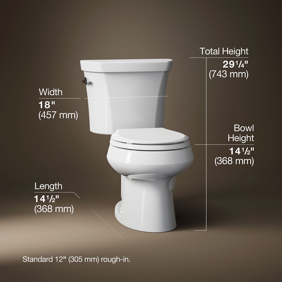 3/4 view of product with dimensions