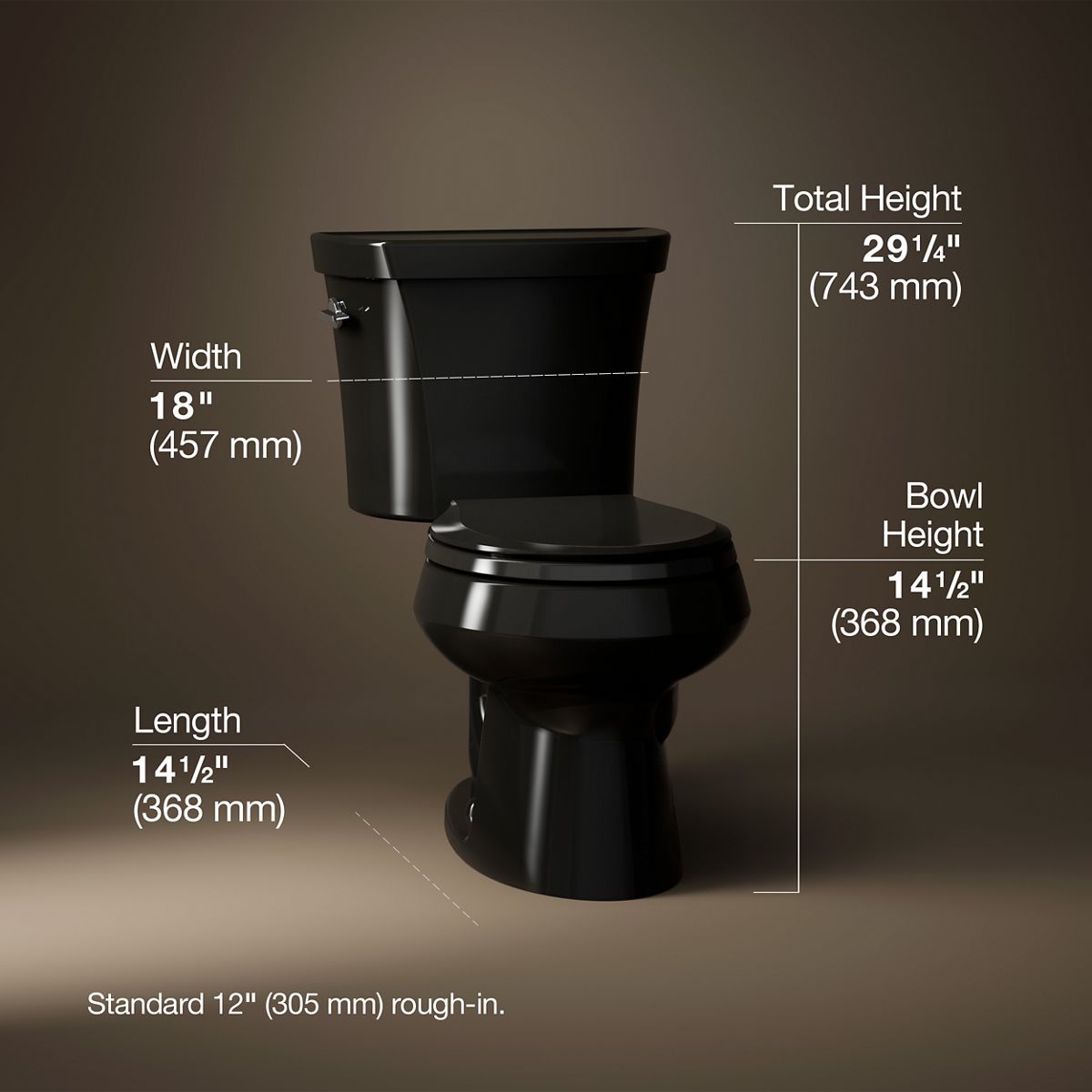 3/4 view of product with dimensions