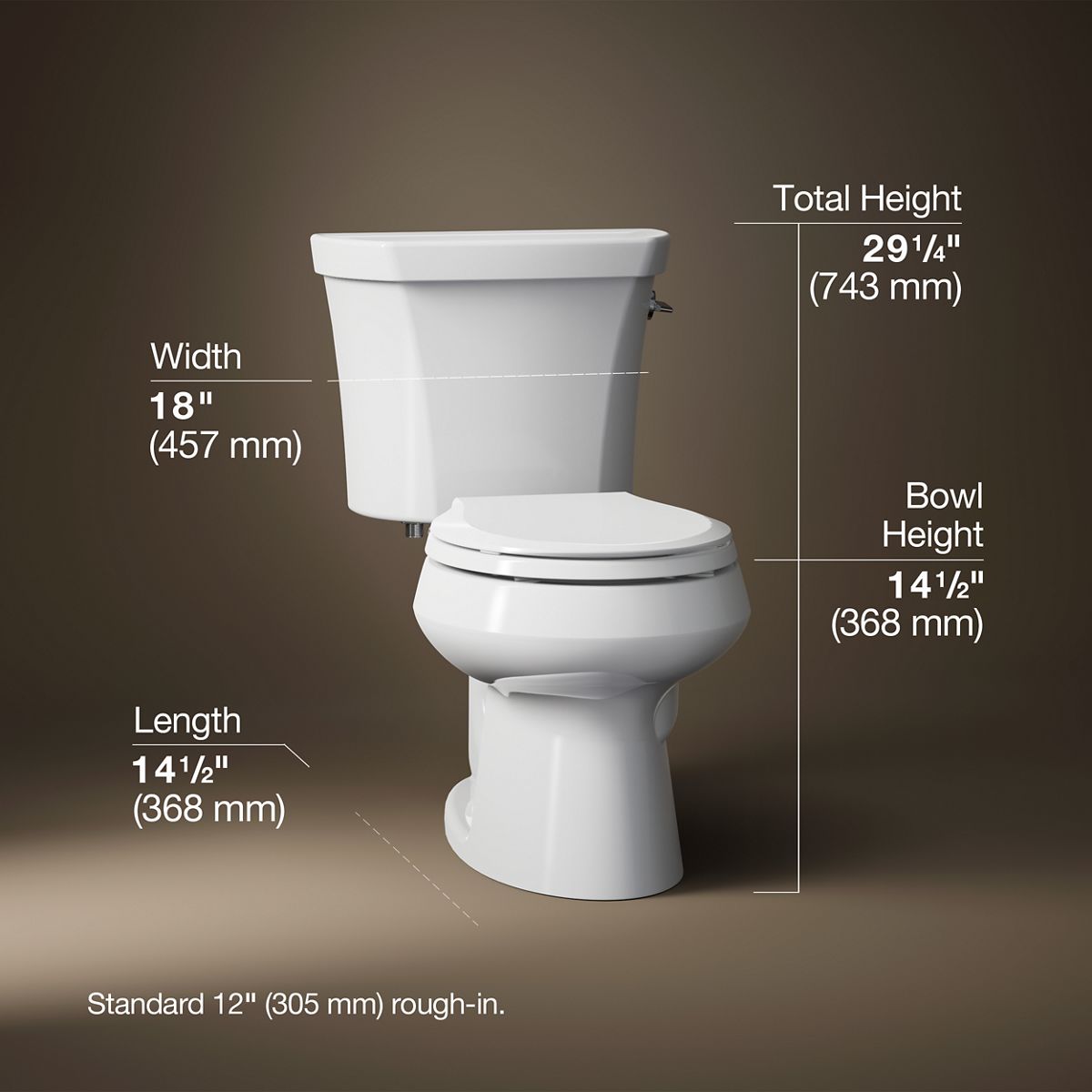 3/4 view of product with dimensions