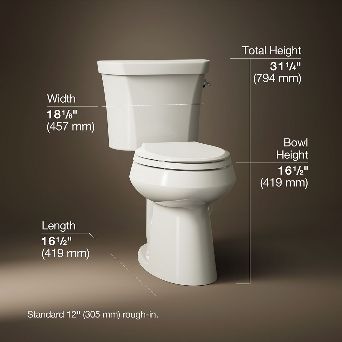 3/4 view of product with dimensions