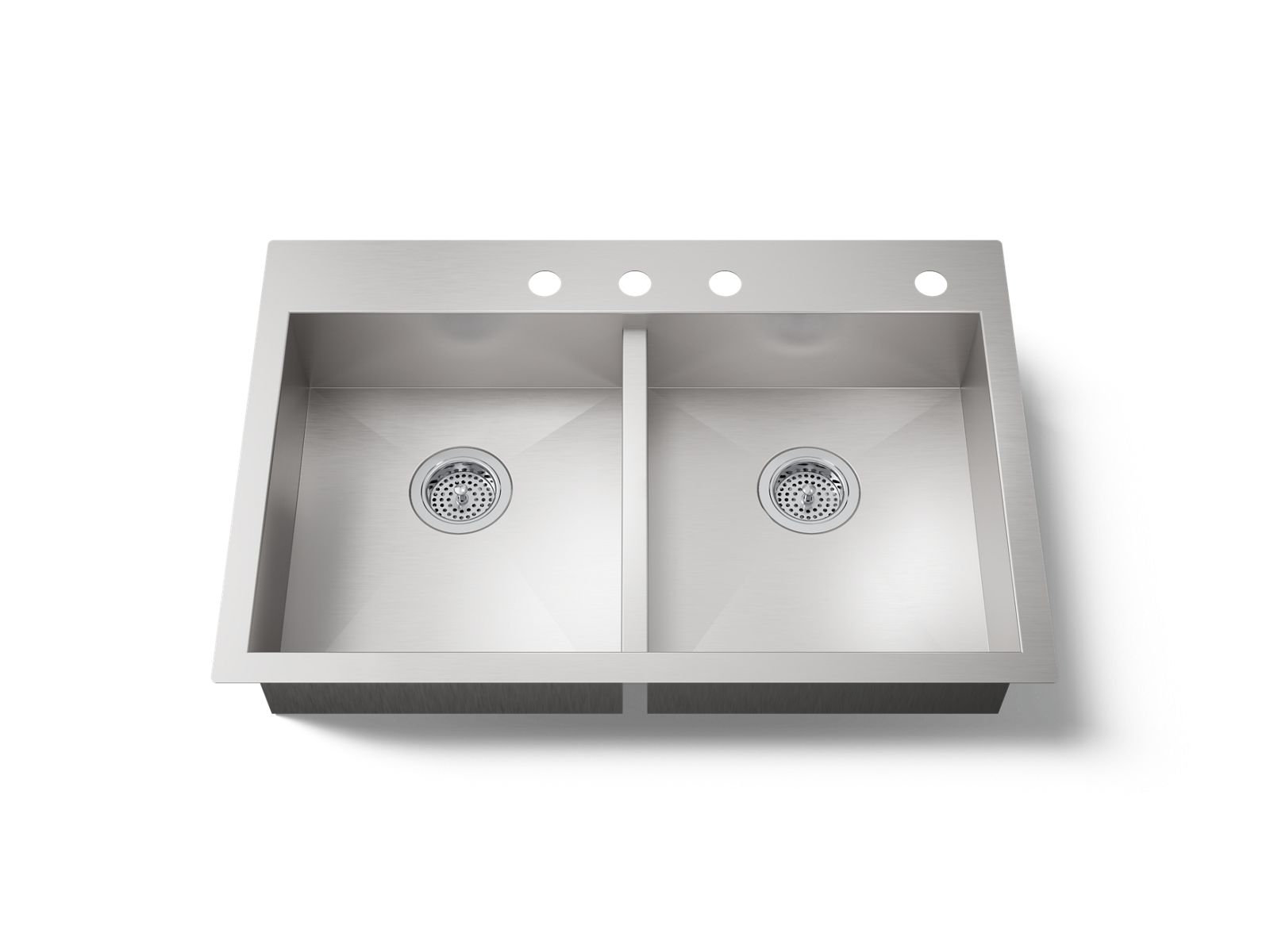 Vault 33" top-/undermount double-bowl kitchen sink
