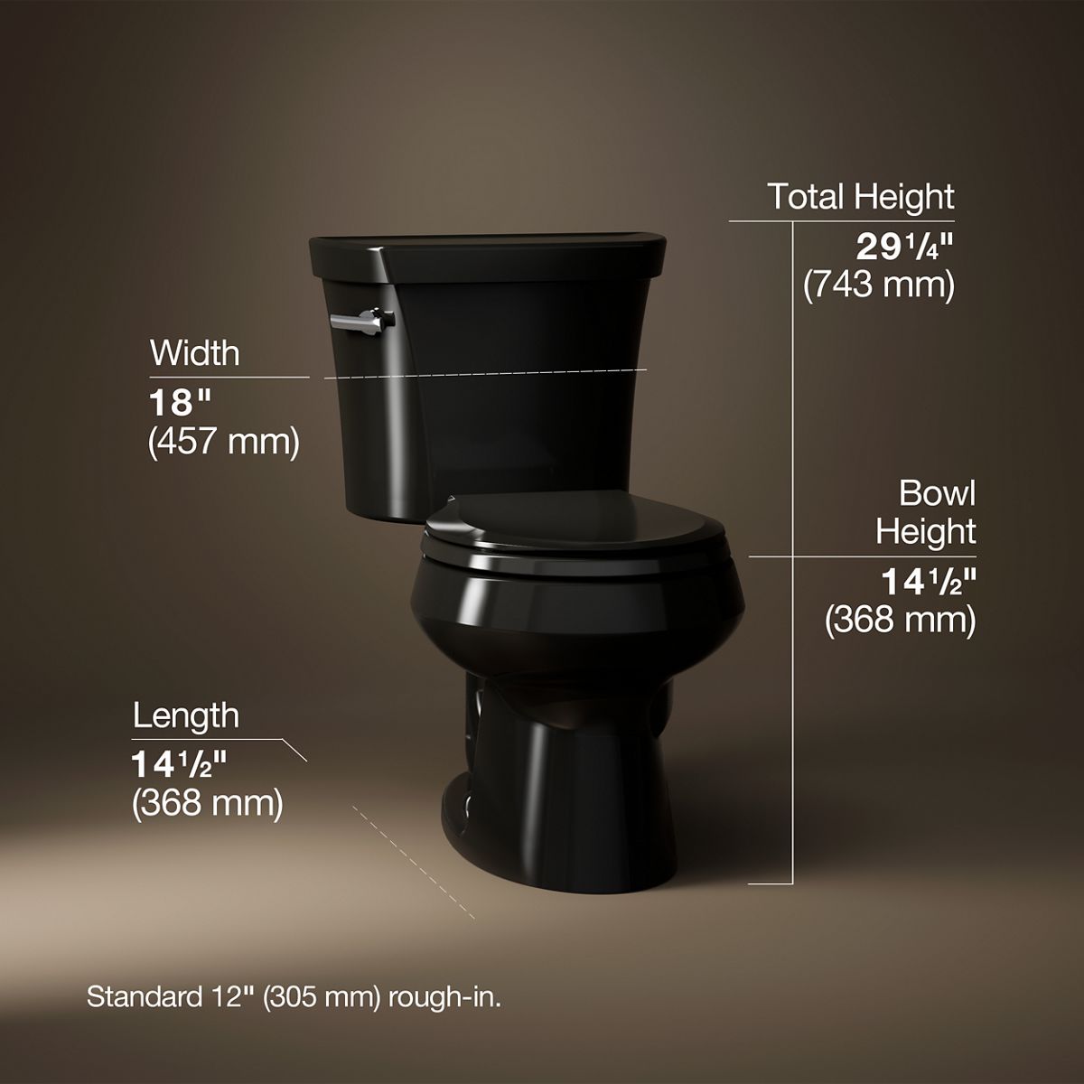 3/4 view of product with dimensions