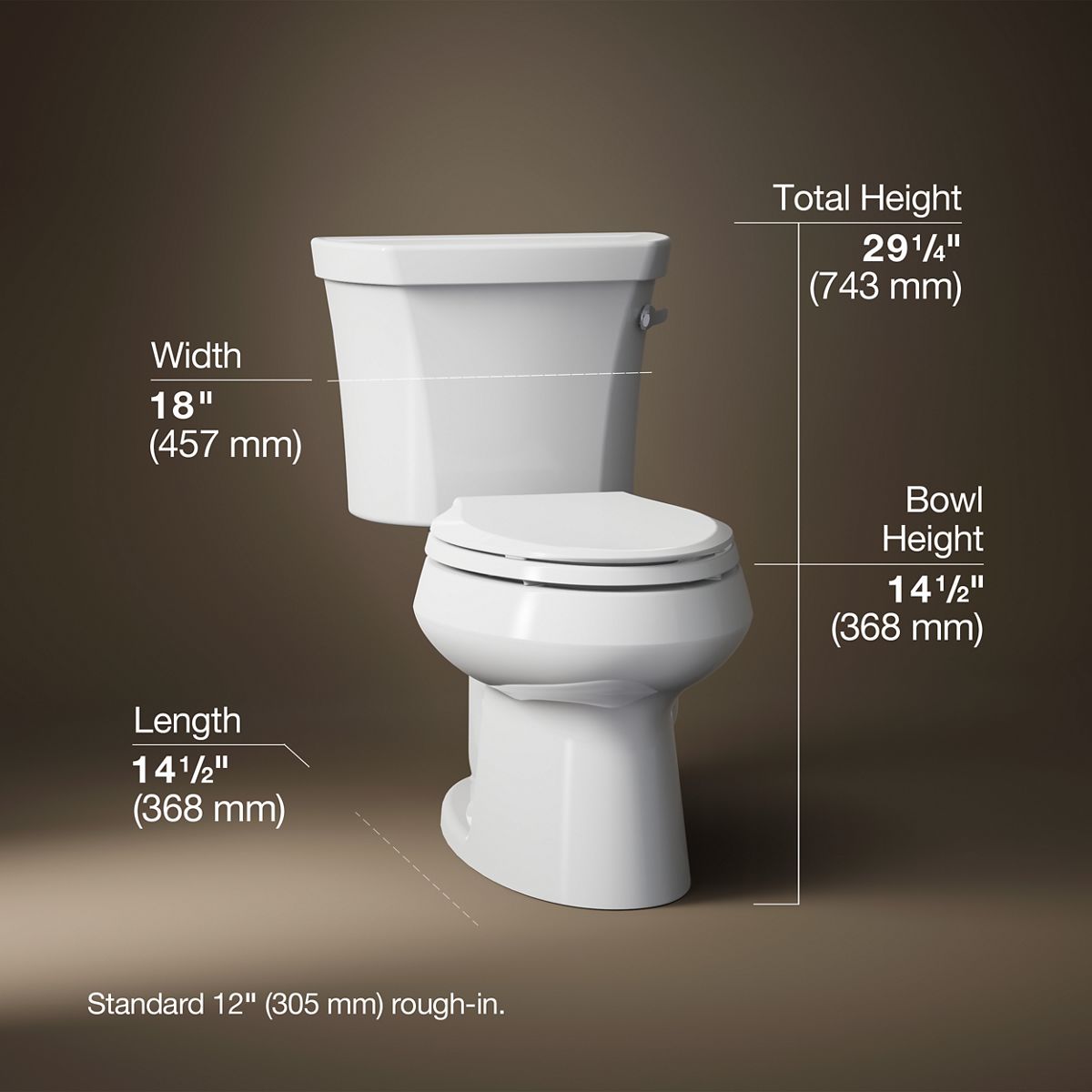 3/4 view of product with dimensions