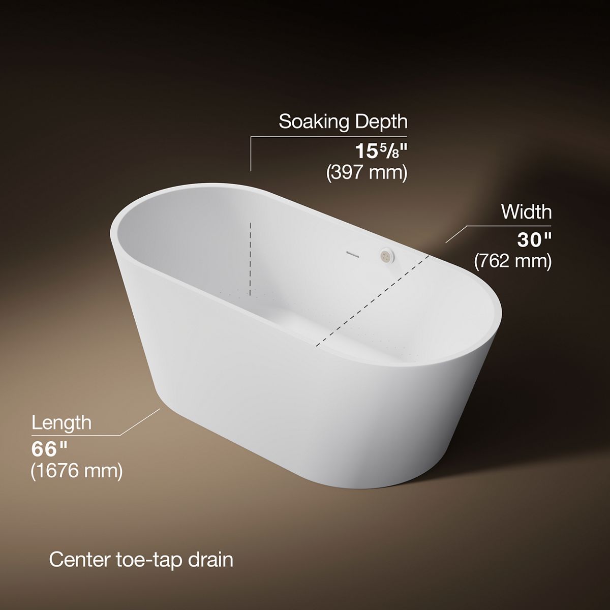 3/4 view of product with dimensions