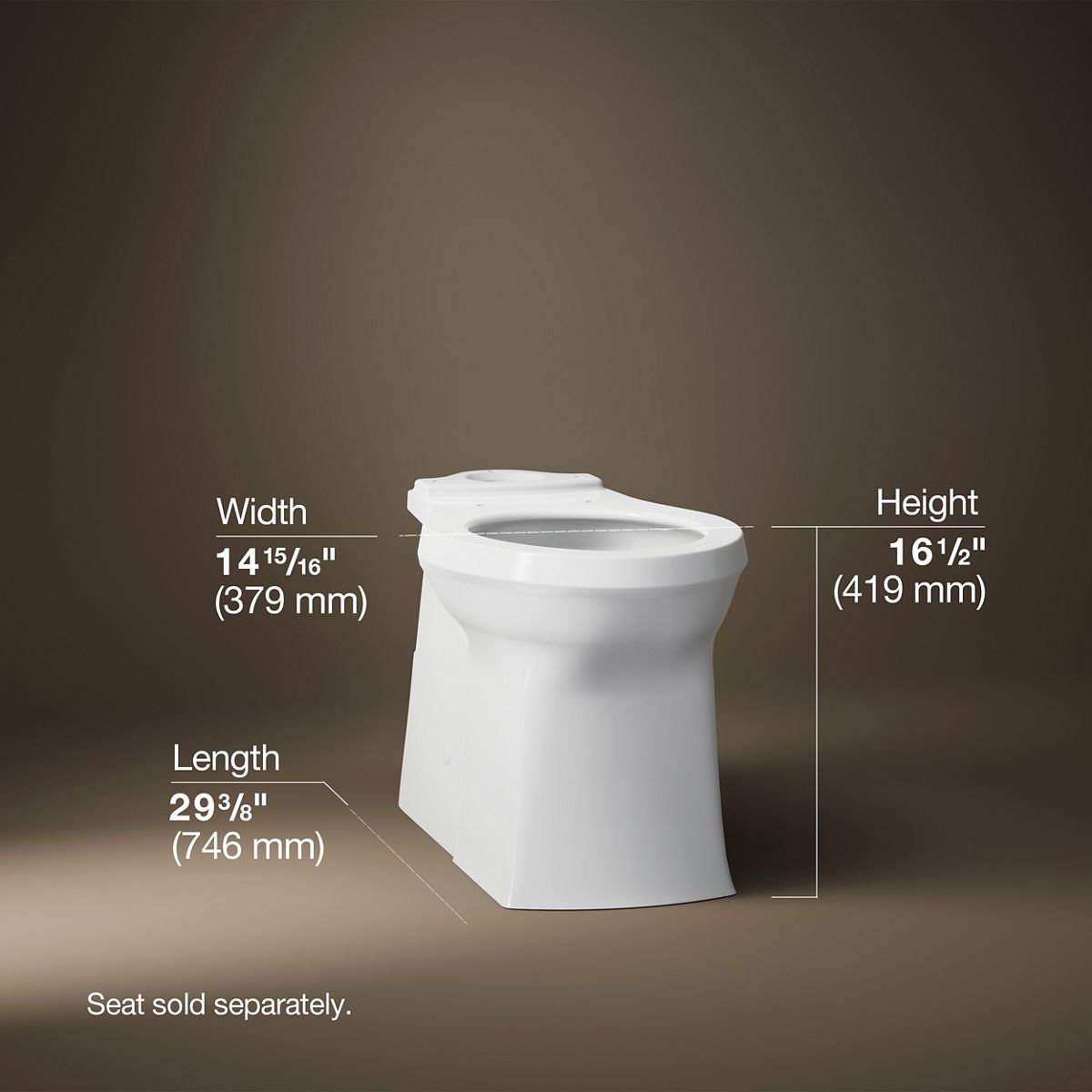 3/4 view of product with dimensions