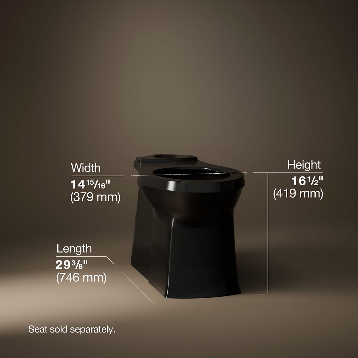 3/4 view of product with dimensions