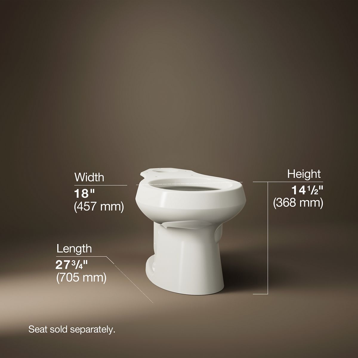 3/4 view of product with dimensions