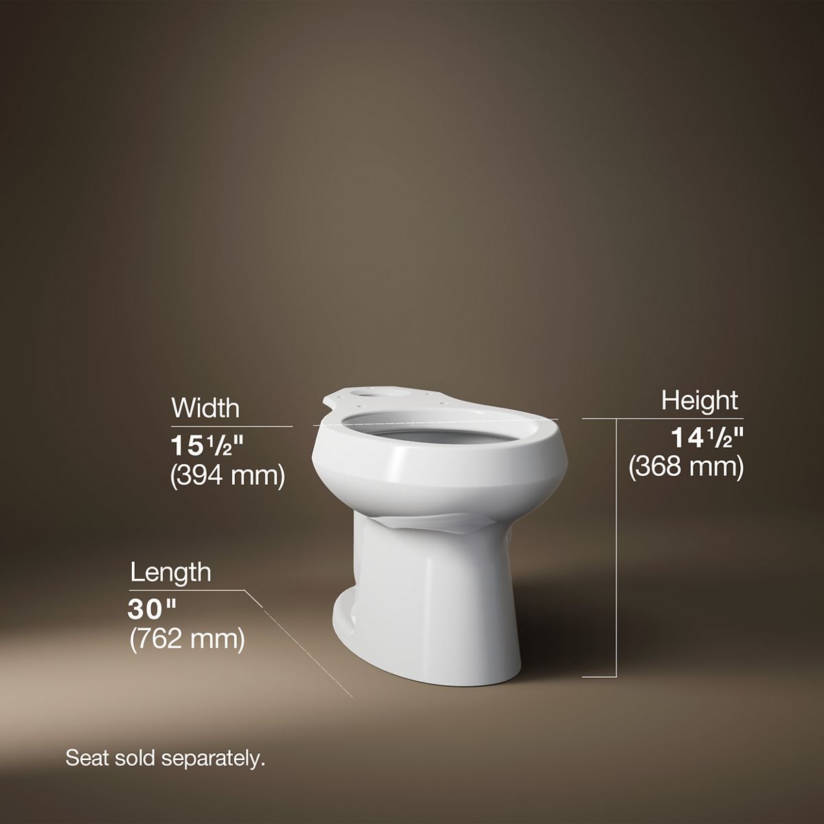 3/4 view of product with dimensions