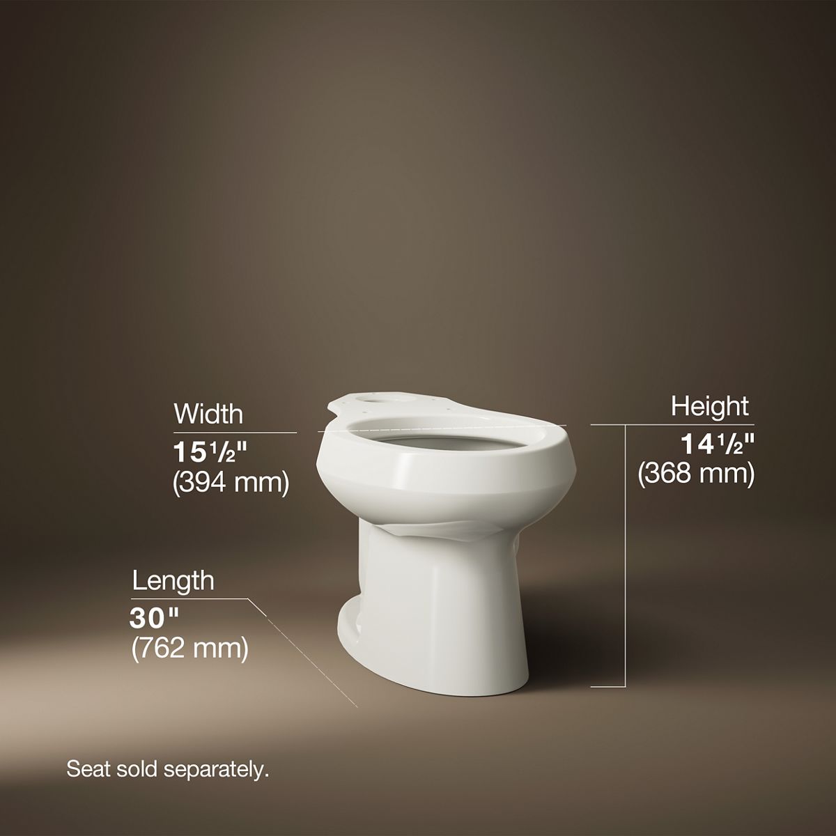 3/4 view of product with dimensions