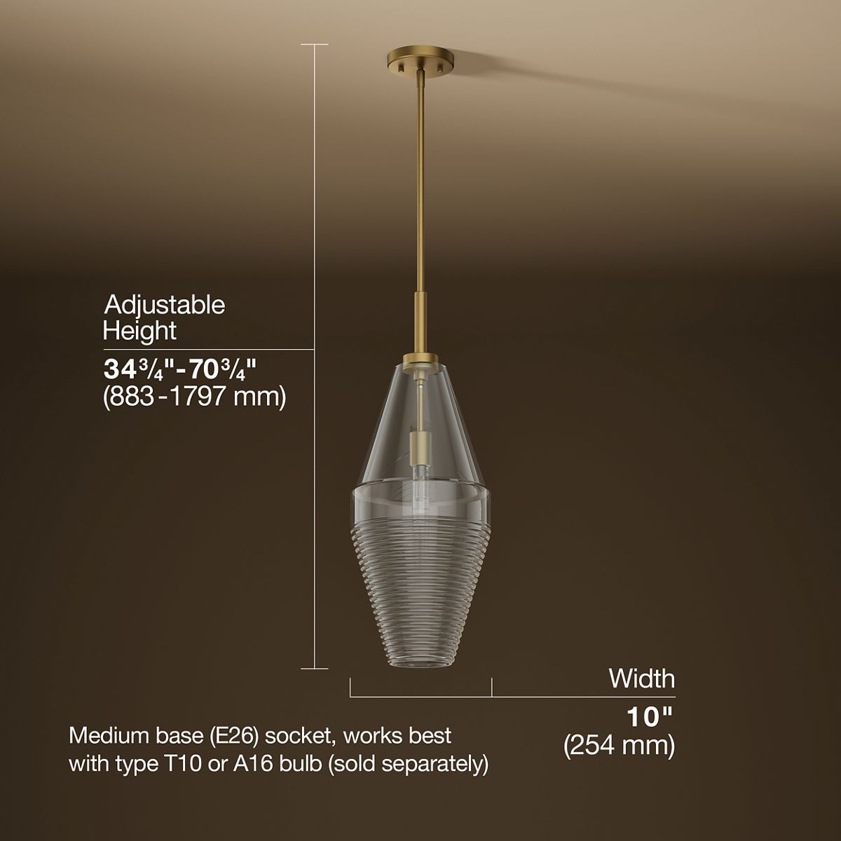 3/4 view of product with dimensions