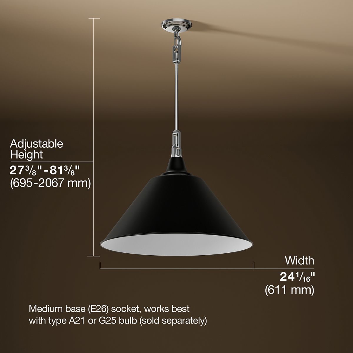 3/4 view of product with dimensions