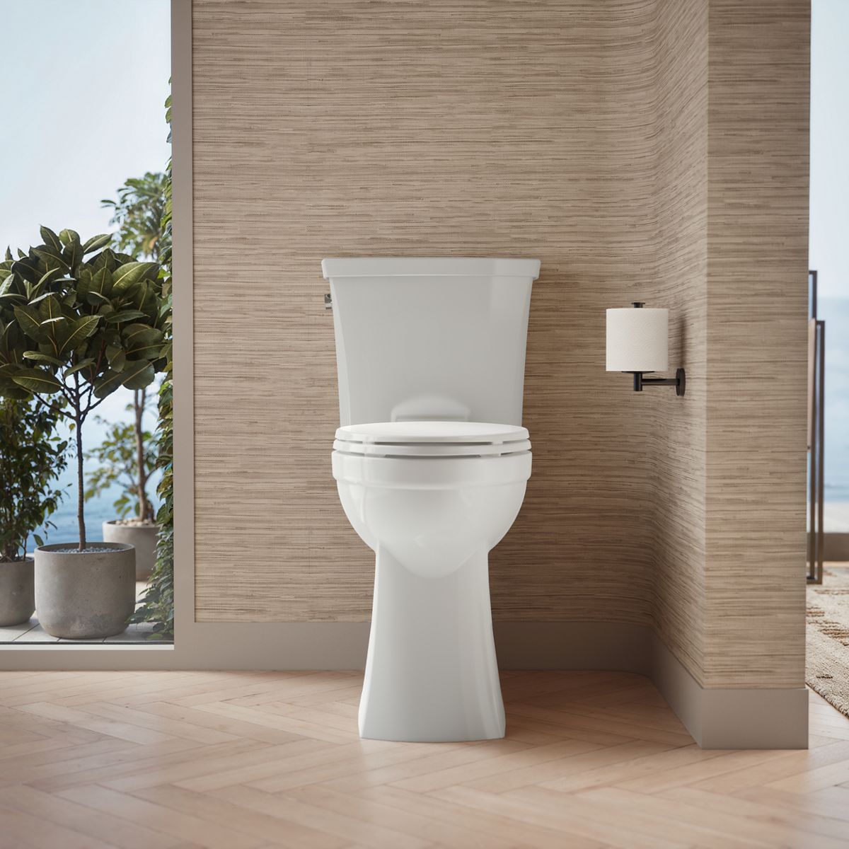 Up to 2 walls & multiple product categories visible, 1-point perspective