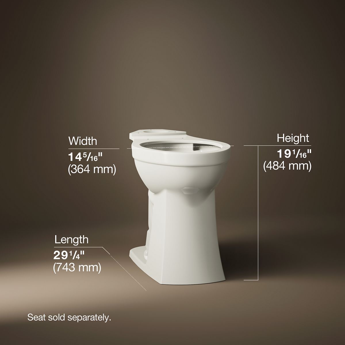 3/4 view of product with dimensions
