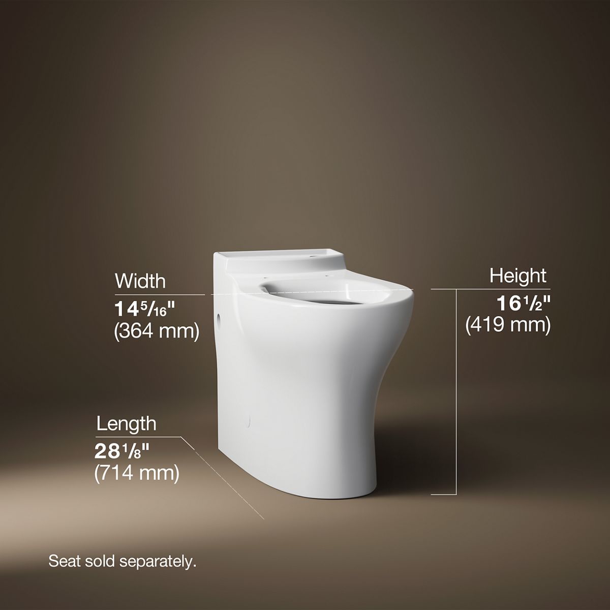 3/4 view of product with dimensions