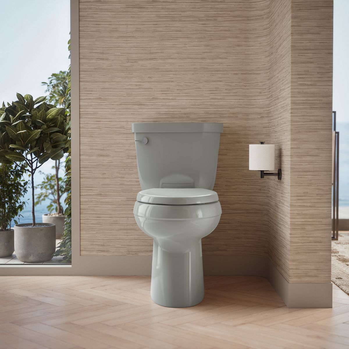 Up to 2 walls & multiple product categories visible, 1-point perspective