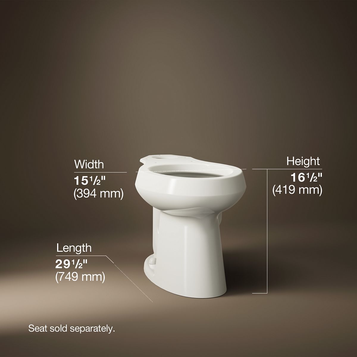 3/4 view of product with dimensions