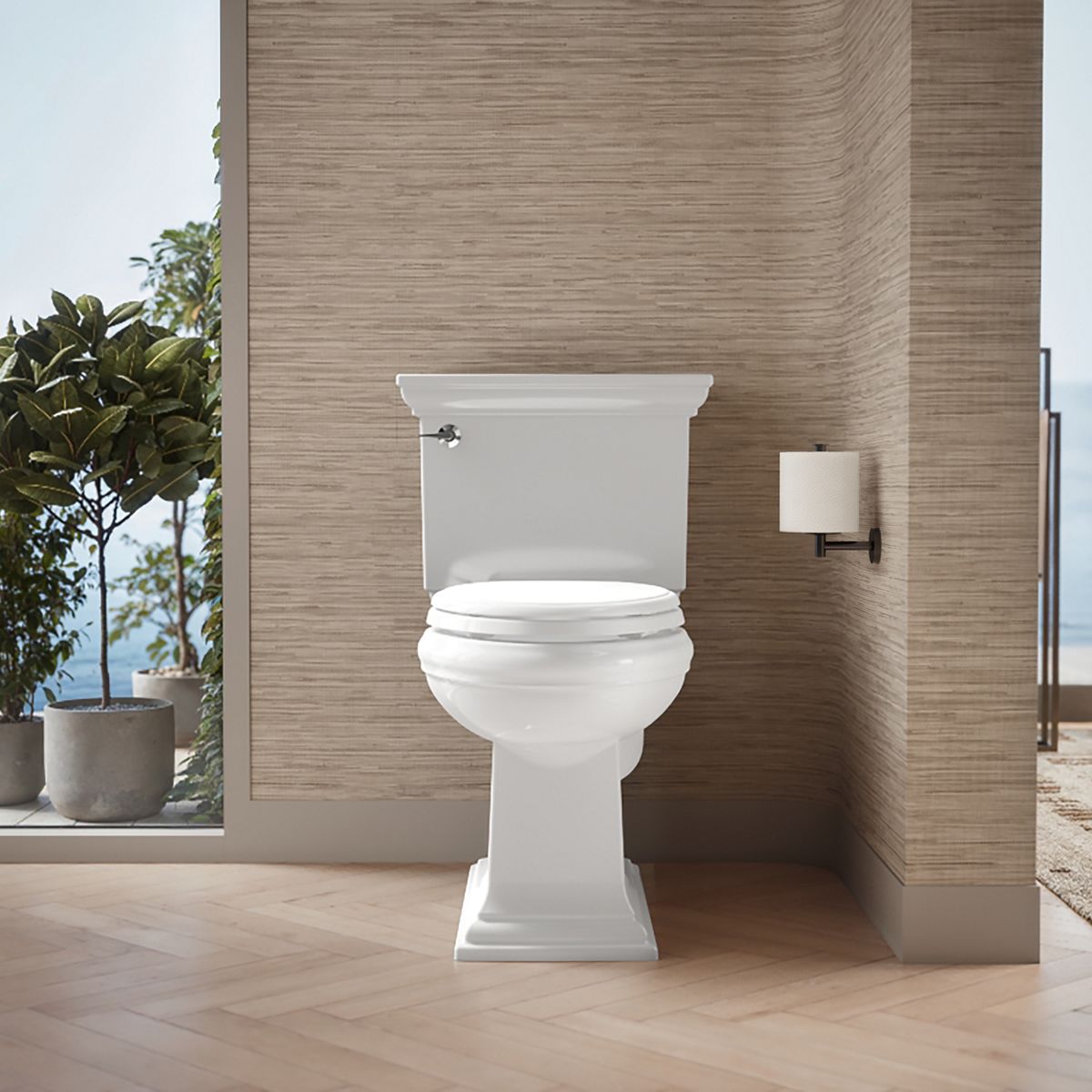 Up to 2 walls & multiple product categories visible, 1-point perspective