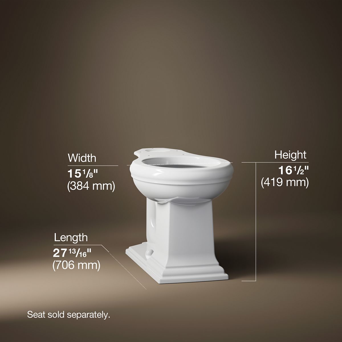 3/4 view of product with dimensions