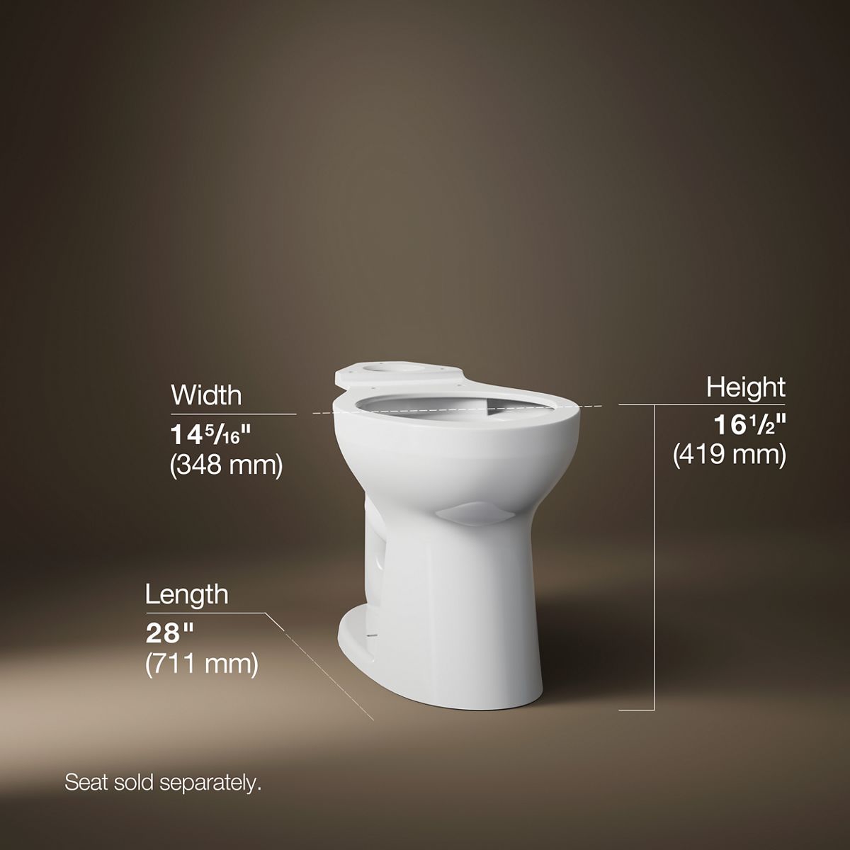3/4 view of product with dimensions