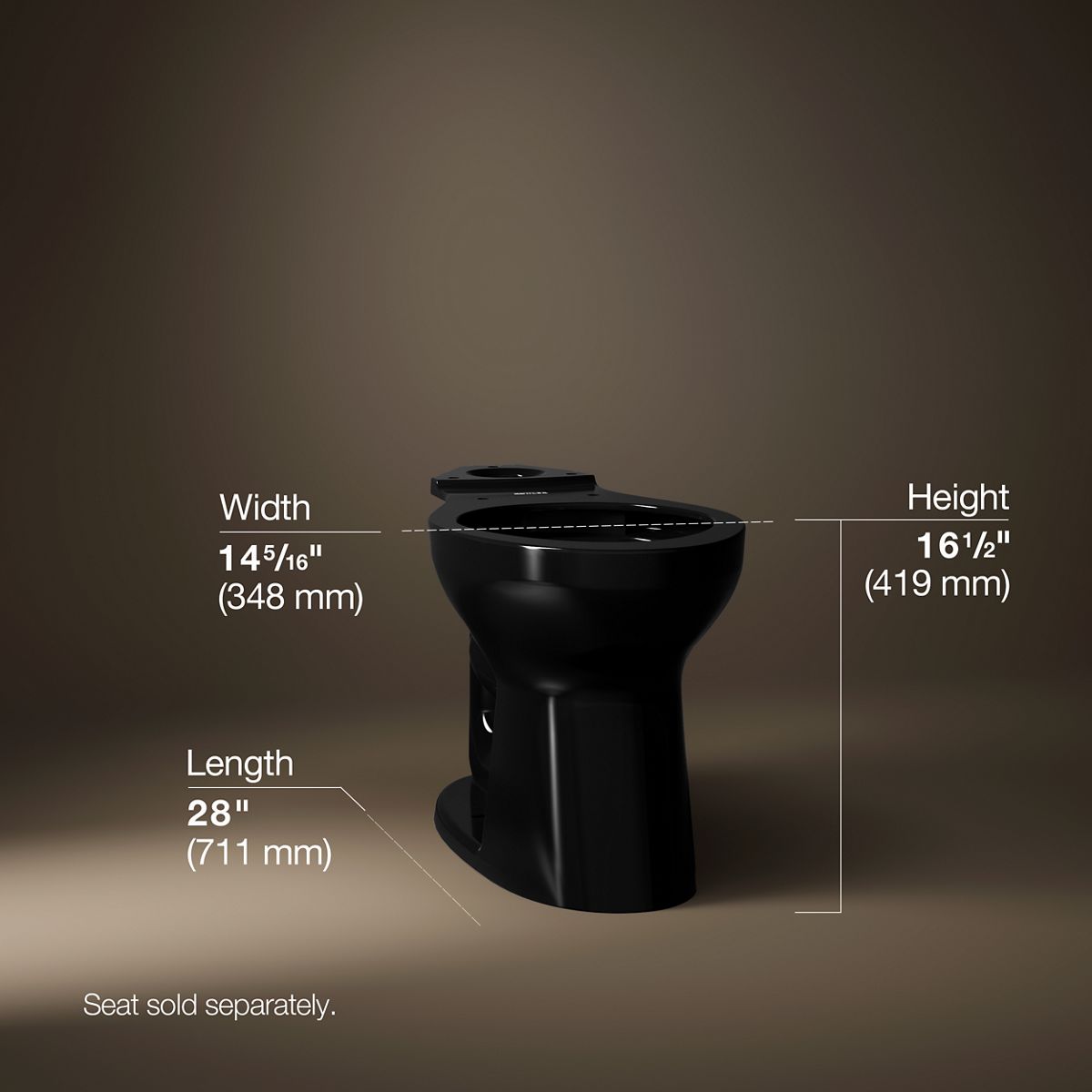 3/4 view of product with dimensions