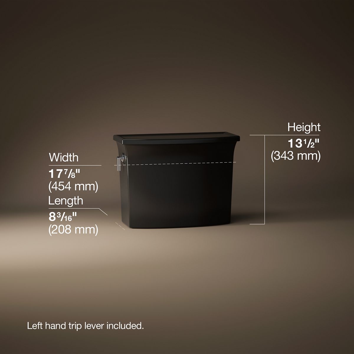 3/4 view of product with dimensions