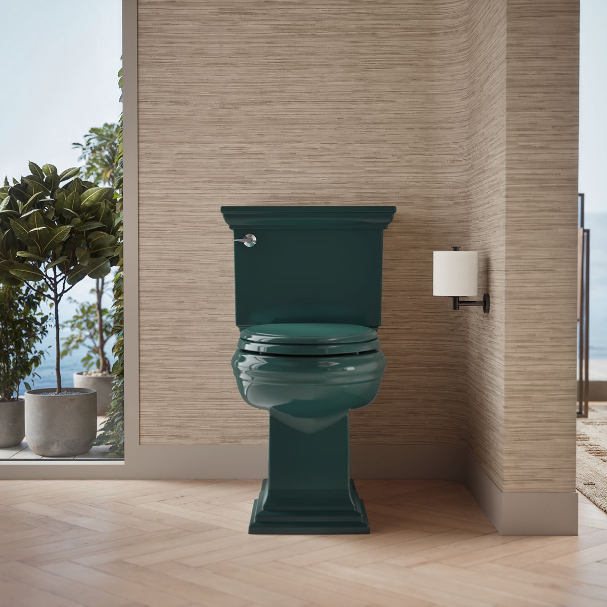Up to 2 walls & multiple product categories visible, 1-point perspective