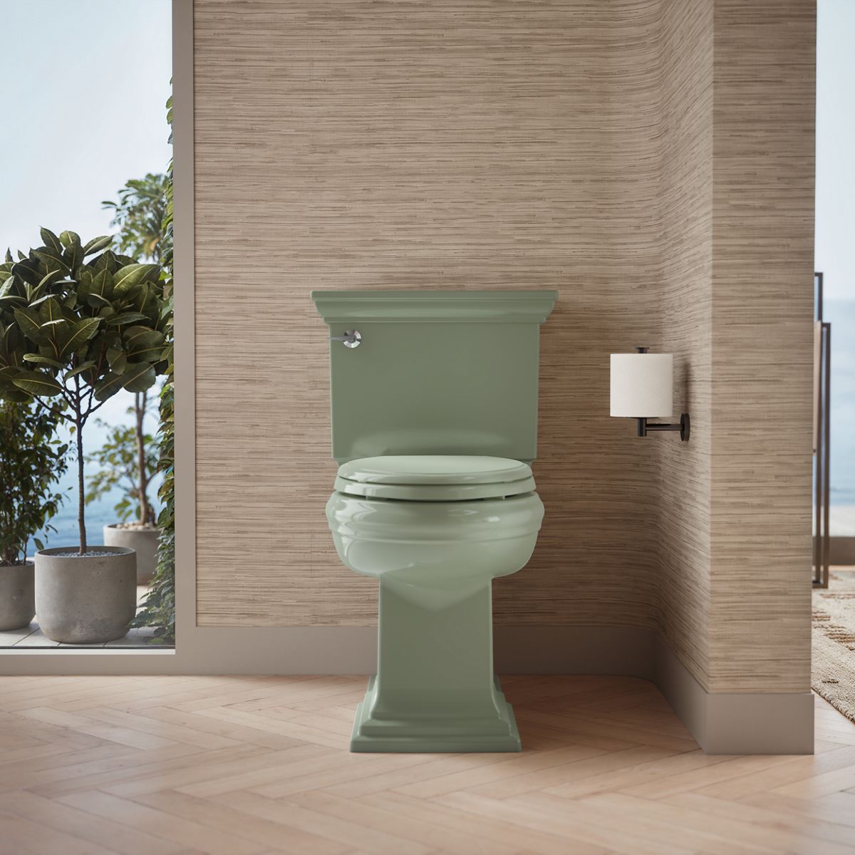 Up to 2 walls & multiple product categories visible, 1-point perspective