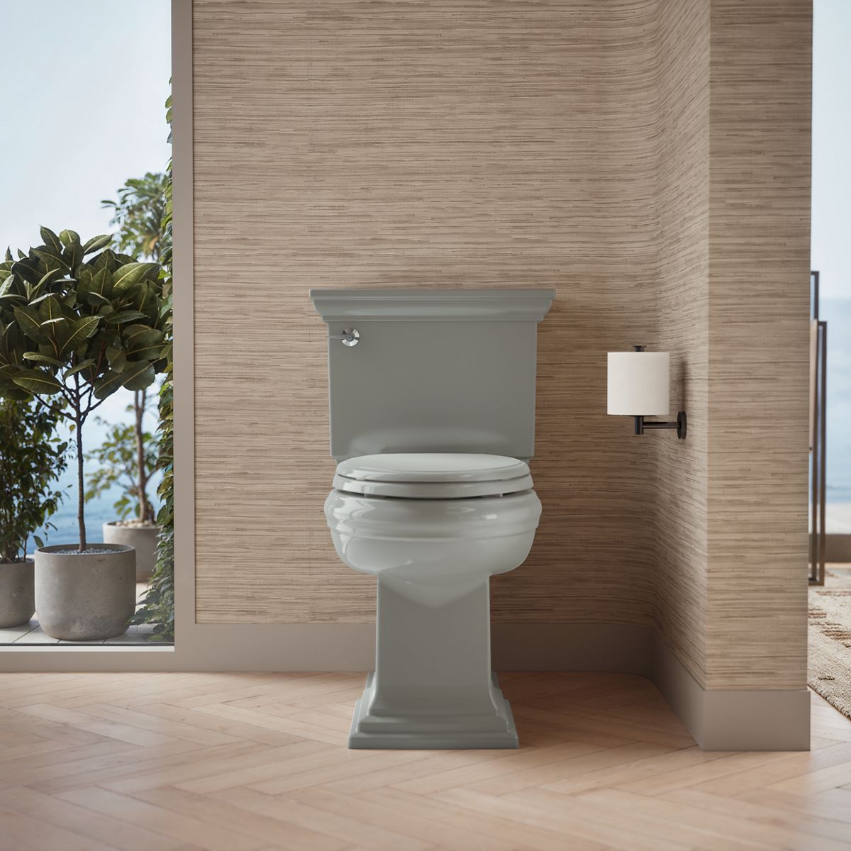 Up to 2 walls & multiple product categories visible, 1-point perspective