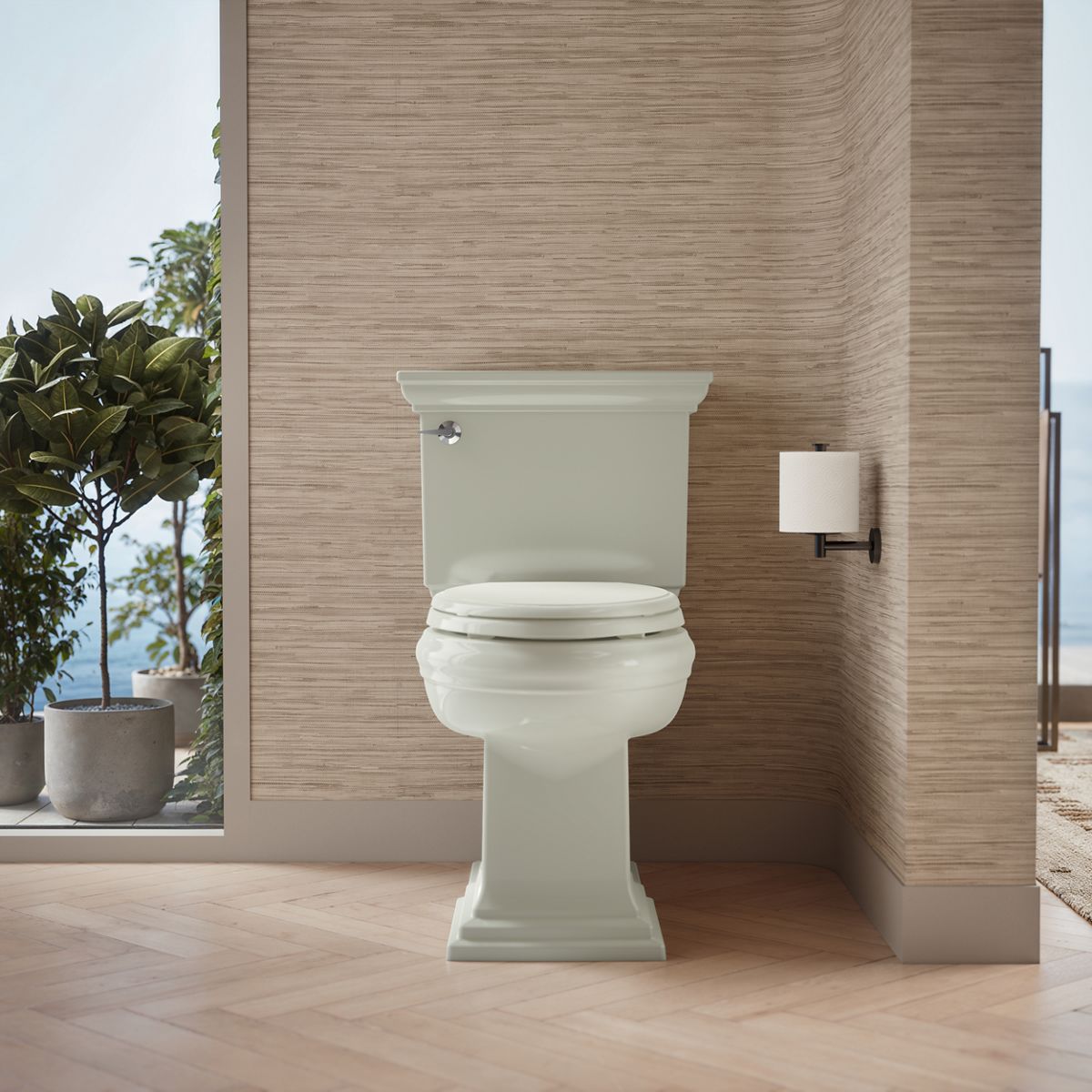 Up to 2 walls & multiple product categories visible, 1-point perspective