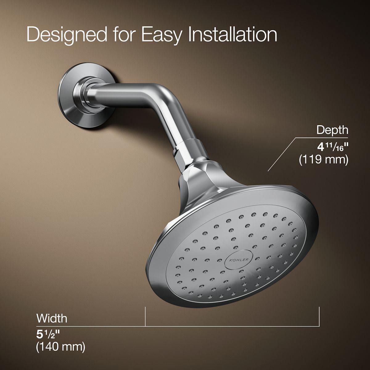 3/4 view of product with dimensions