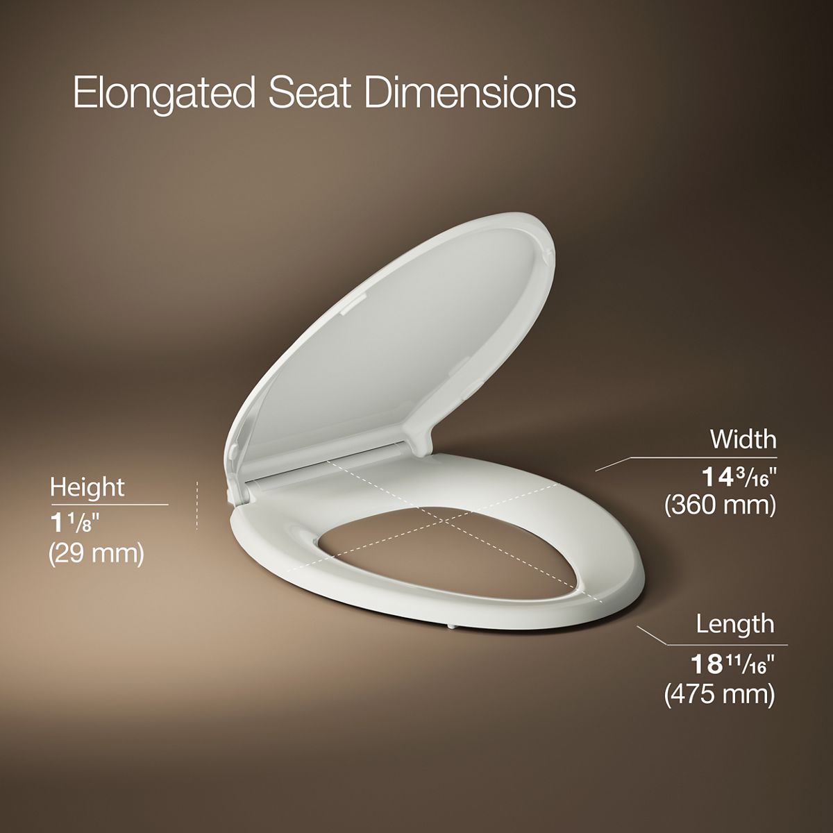 3/4 view of product with dimensions