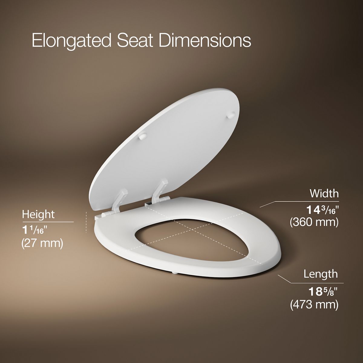 3/4 view of product with dimensions
