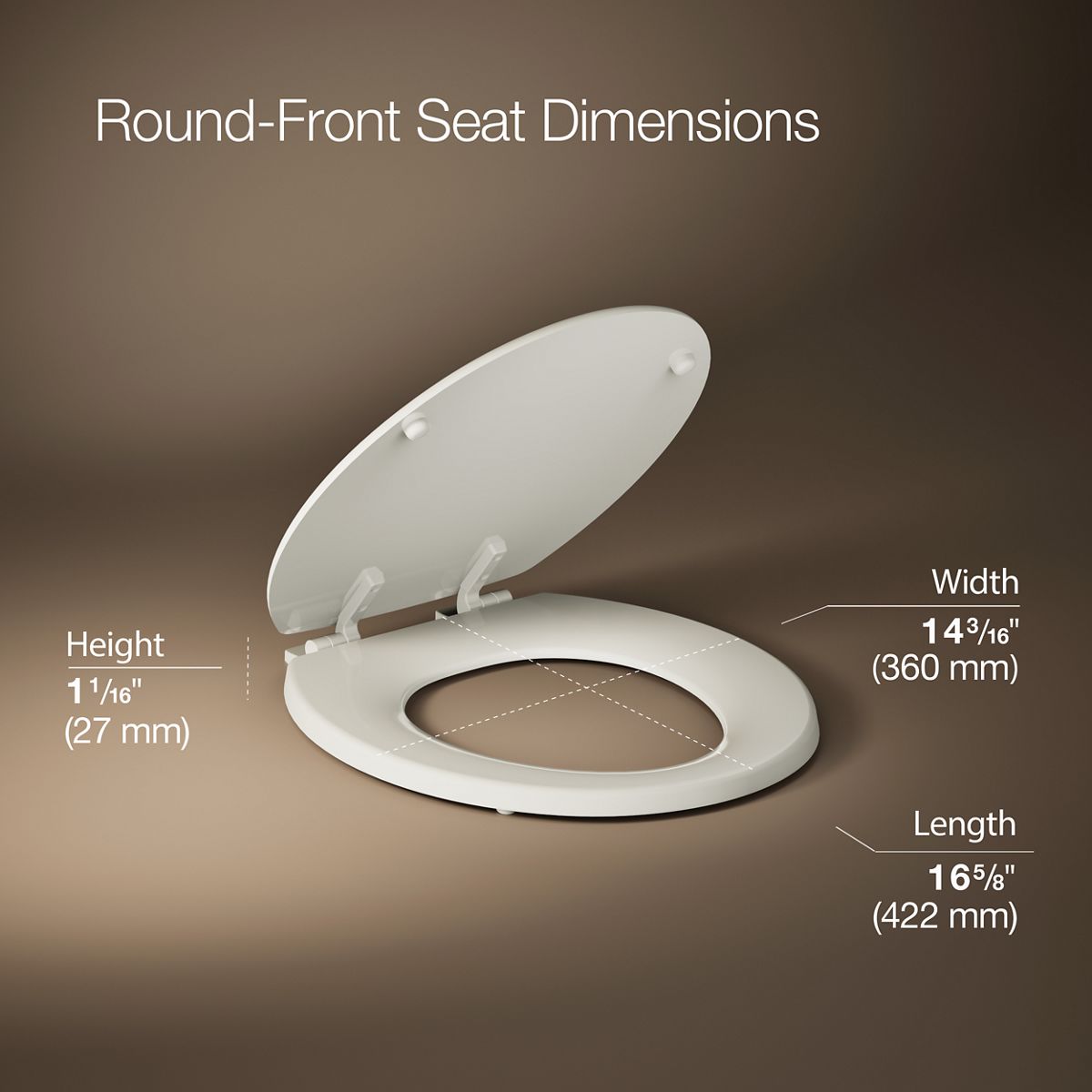 3/4 view of product with dimensions