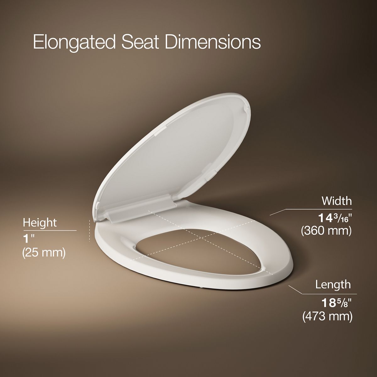3/4 view of product with dimensions