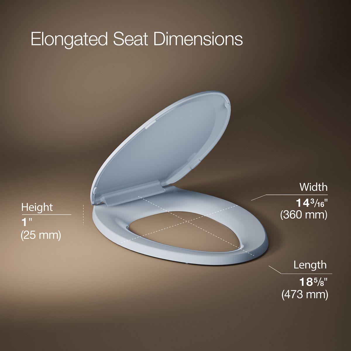 3/4 view of product with dimensions
