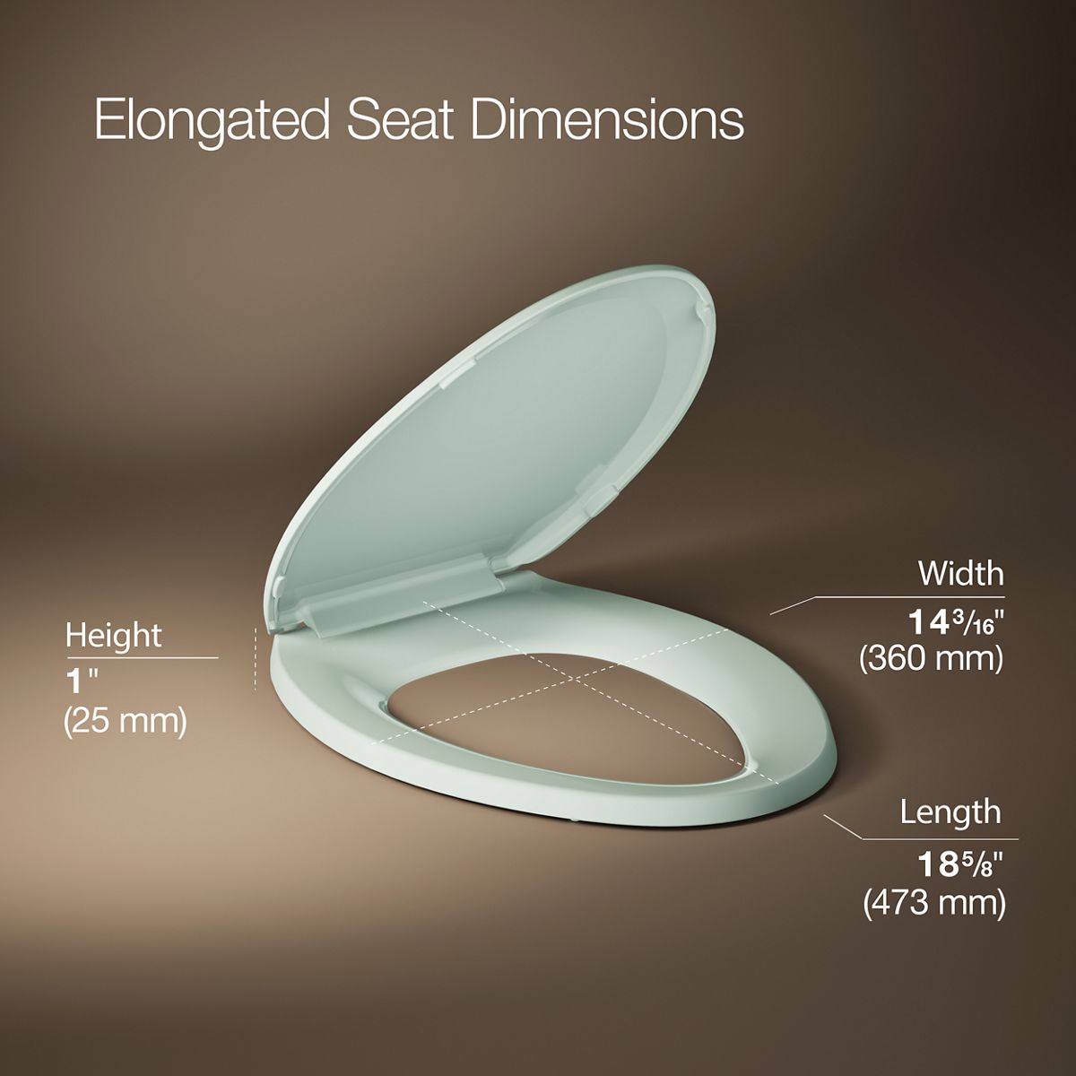 3/4 view of product with dimensions