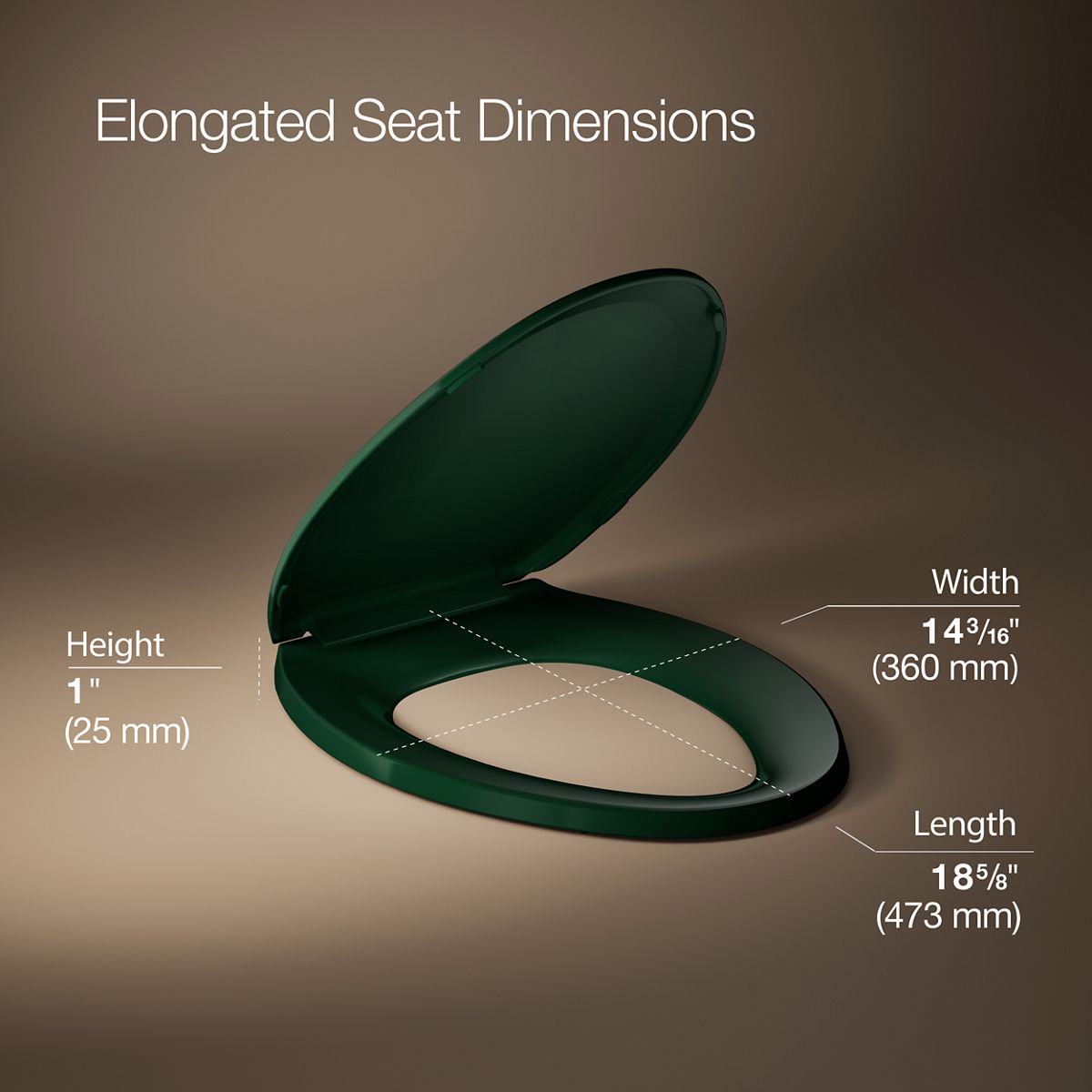 3/4 view of product with dimensions