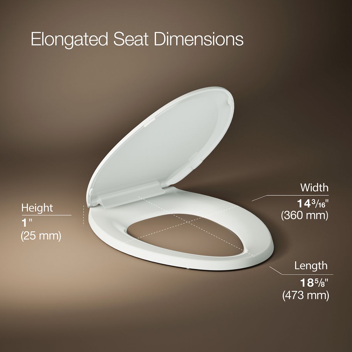 3/4 view of product with dimensions