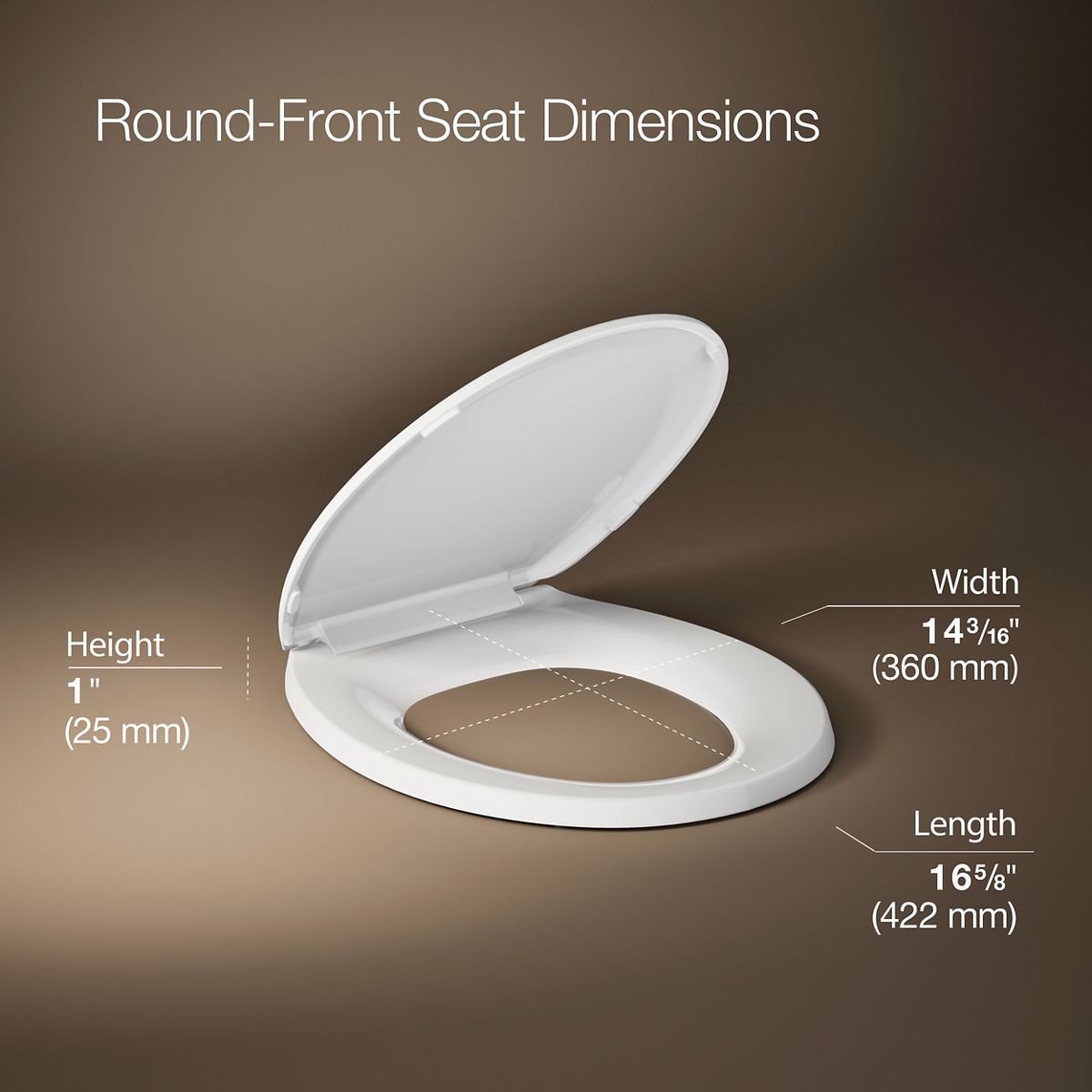 3/4 view of product with dimensions