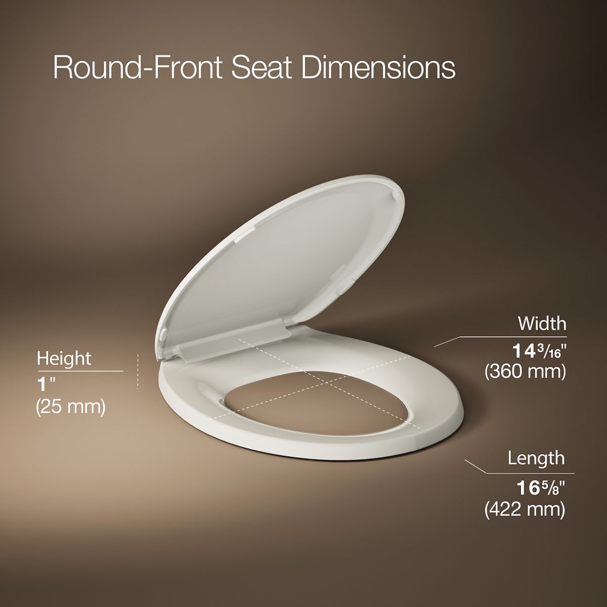 3/4 view of product with dimensions