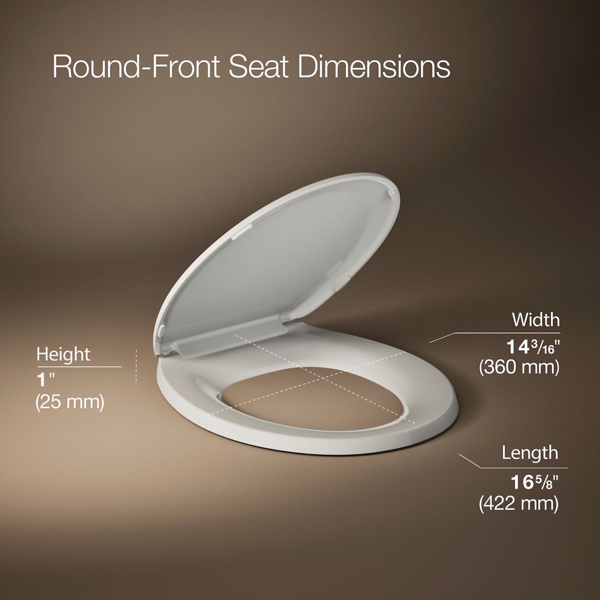 3/4 view of product with dimensions