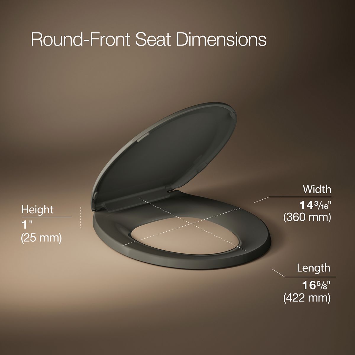 3/4 view of product with dimensions